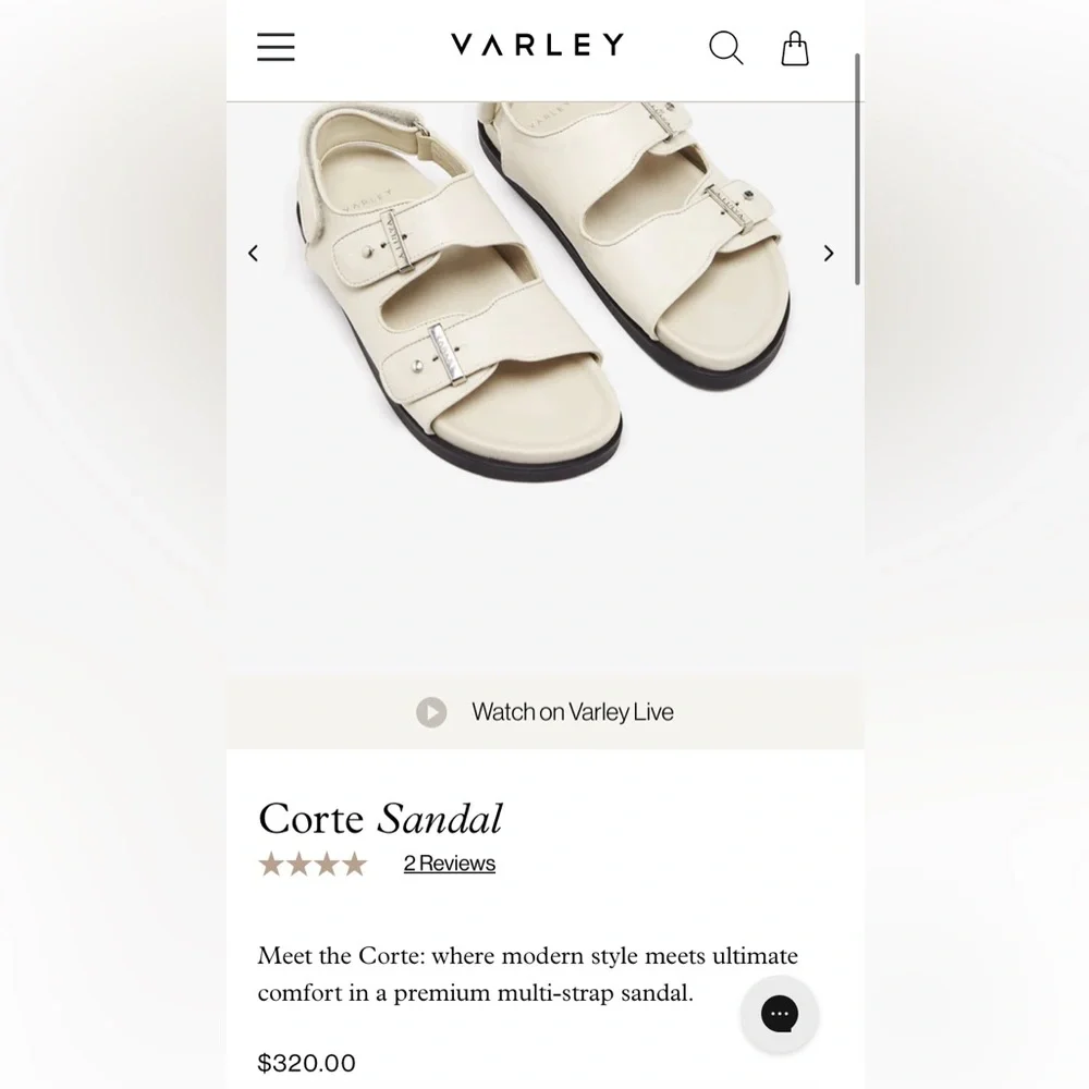 Varley NEW Corte Strap Sandals in Birch Size 37 | US 7 - Picture 16 of 16